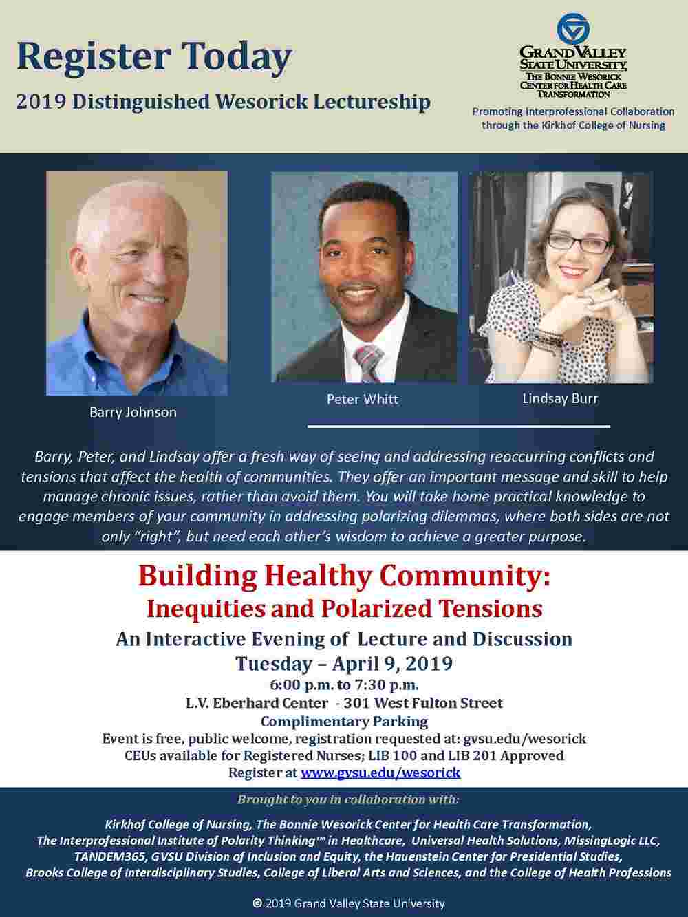 Building Healthy Community: Inequities and Polarized Tensions - April 2019